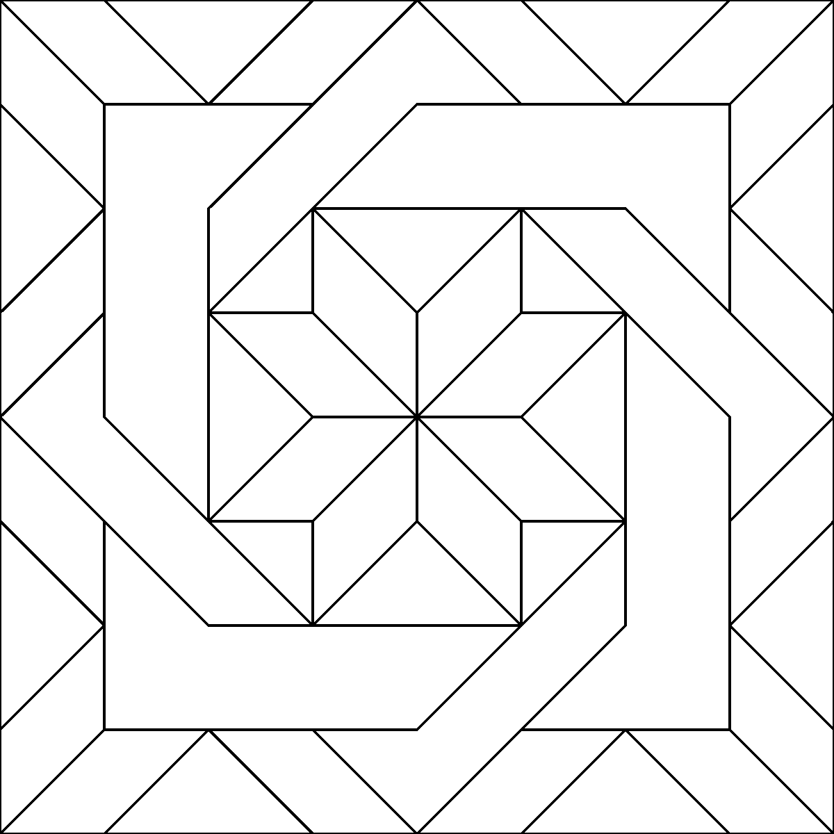 Pattern 103, Swirling Star 2 barn quilt pattern thumbnail